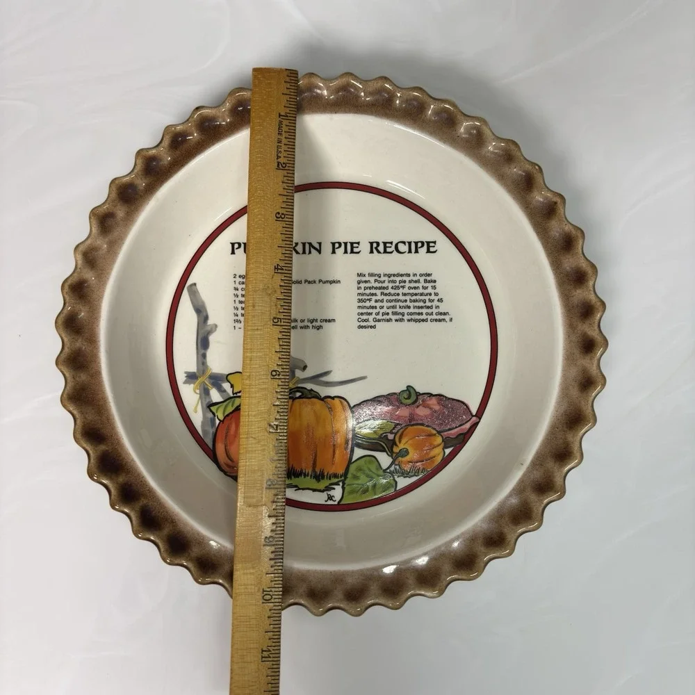 Clay Castle Pumpkin Pie Recipe Baking Dish 10